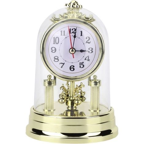 (Goldene) Tischuhr – Retro – Gold – 11 x 17 cm – Lautlos – Wohnaccessoires (1/5)