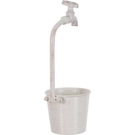 Blumentopf aus Eisen mit Wasserhahn Retro Pflanzgefäß für