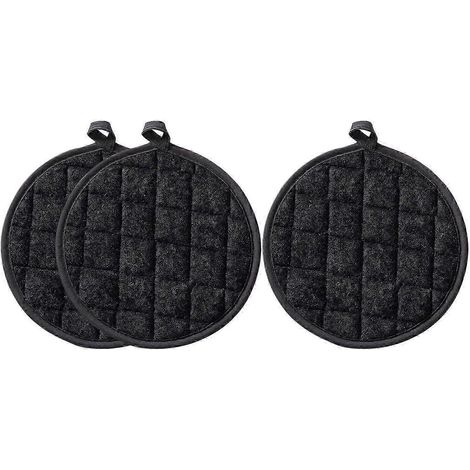 Lot de 3 maniques de cuisine isolantes, gants de cuisson sans bavure, faciles à transporter grâce à leur format de poche, maniques pour la cuisine à domicile-Round