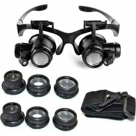 Loupe Frontale Serre Tête avec LED Grossissements 10x 15x 20x 25x pour Travail de Précision (1/4)