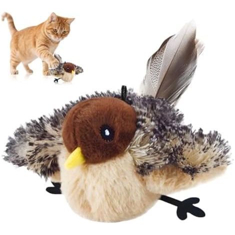 Yizemay Interactive Cat Toy Flying Bird with Remote Controlled Flaping Wings, Rechargeable Interactive Toy, Fun and Engaging Play Activity (C) (1/5)