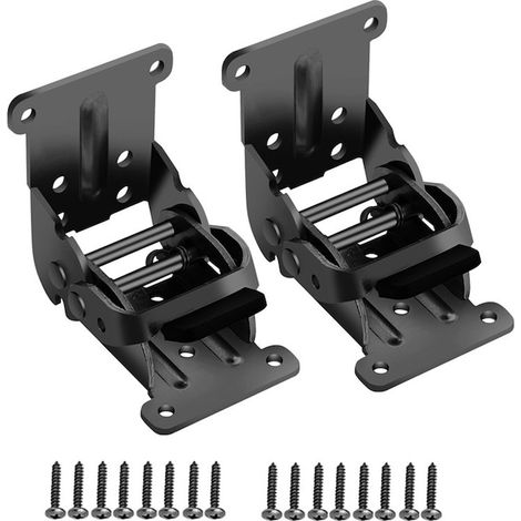 Charnières autobloquantes, lot de 2, 90/180, 7,2 x 6,6 x 5,3 cm, noires (1/2)