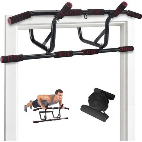 GBLY Klimmzugstange Türrahmen Klimmzugstange zum Einhängen ohne Schrauben Kein Abrutschen Pull Up Bar mit Gepolsterten Griffen Profi Türreck für Türrahmen 80-90 cm
