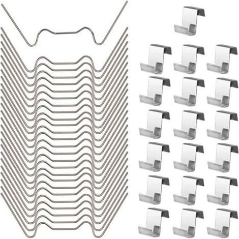 100 pièces 50 pinces à verre avec clips métalliques et 50 clips de chevauchement en Z pour accessoires de remplacement de verre de serre Clips de fixation en verre de serre en acier in (1/5)