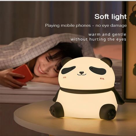 Filiyano – lampe de chevet – Veilleuse LED en silicone panda pour enfants, lampe de chevet, lampe de protection des yeux, éclairage (1/3)