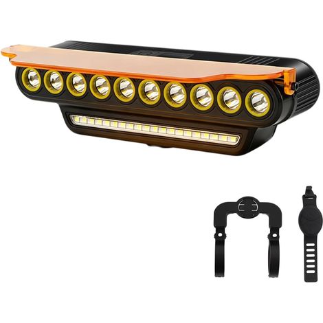 Phare avant de vélo étanche 1000 lumens avec affichage numérique pour conduite de nuit Lampe frontale rechargeable pour guidon de vélo - Lampe torche LED haute luminosité - Accessoires pour VTT et vé (1/5)