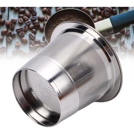 Juego de cápsulas de café reutilizables con cuchara, cepillo y filtro de acero inoxidable. (1/5)