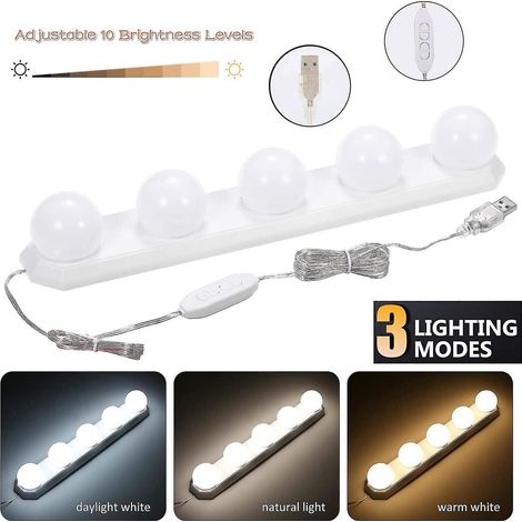 ampoules LED miroir lumière LED tricolore Usb beauté maquillage ampoule (1/4)
