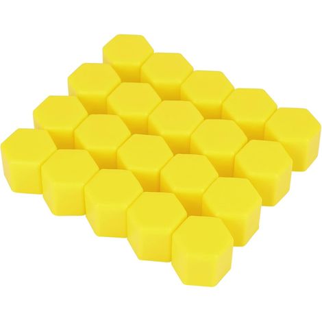 Cache-Écrou De Roue Anti-Poussière 20Pcs Pour Voiture Couleur Jaune, Pour Voiture, Anti-Rouille Et Corrosion, Résistant -25°C300°C, Facile À Installer Et Durable (1/5)