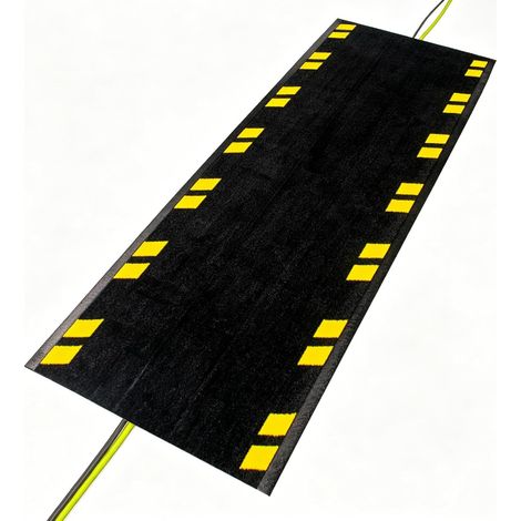 Cache Câble Sol 120 x 40 cm, Passe Câble de Protection en Nylon et Caoutchouc, Tapis Protège Câble Antidérapant et Réutilisable, Goulotte Passe Câble Flexible pour Intérieur et Extérieur (1/5)