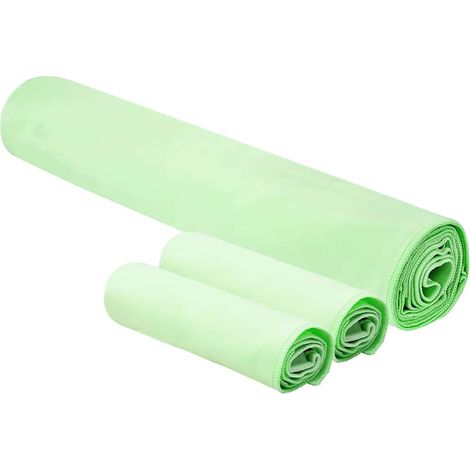 Set de serviettes de sport 3 pcs Vert Polyester et Polyamide