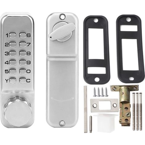 Ensemble de serrure de porte numérique mécanique en alliage de Zinc, combinaison de mot de passe étanche, entrée sans clé pour le bureau et la maison (1/5)