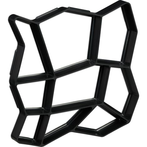 Set di 2 stampi in cemento per giardino 35 x 35 cm riutilizzabili forma esagonale decorazione esterna in plastica grigia 130011851