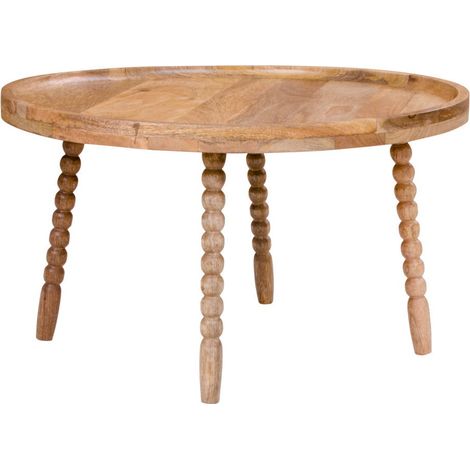 Tavolino da caffè Jammu in legno di mango naturale, ø60×35 cm (1/5)