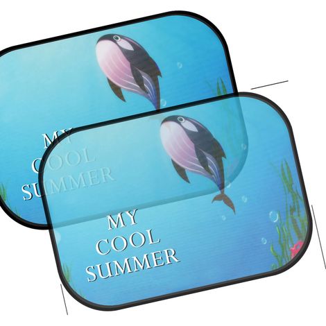 2pcs Filet Pare-Soleil Latéral Voiture, Adhésif Électrostatique Anti-UV, Protection Maillage Anti-Chaleur, Baleine Marine, Grille Fenêtre (1/4)