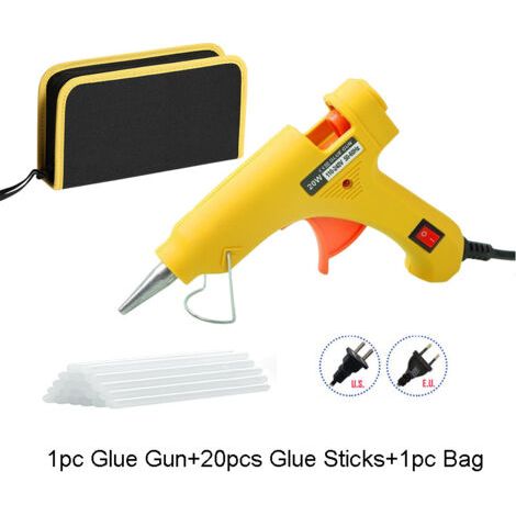Pistolet à colle thermofusible 20 W, mini pistolet de bricolage domestique, outil de réparation thermoélectrique, bâtons de colle de 7 mm pour projets d'artisanat et réparations rapides à domicile. (1/3)