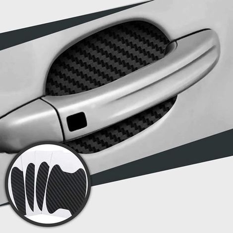 Stück Türgriffschutzfolie (Schwarz) Universelle 3D-Carbonfaser-Optik für Autotürgriffe schützt vor Lackschäden (1/5)