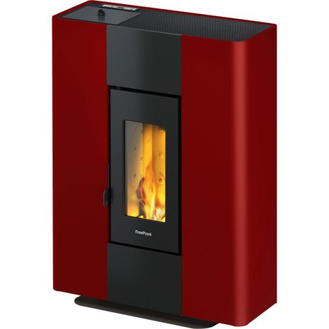 Pelletofen ROXY STAND Stahlverkleidung bordeaux