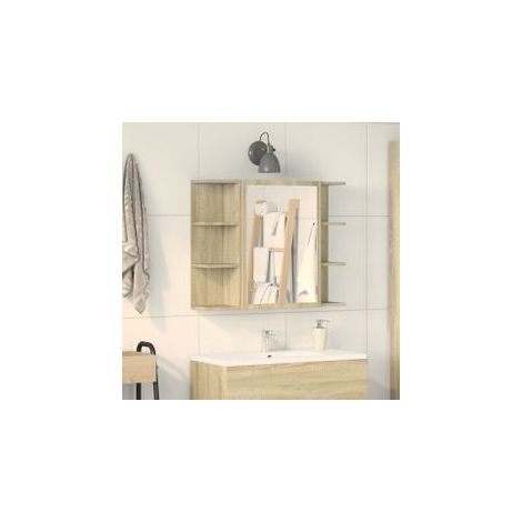 Armoire à miroir de bain Chêne sonoma 80x20,5x64 (1/5)