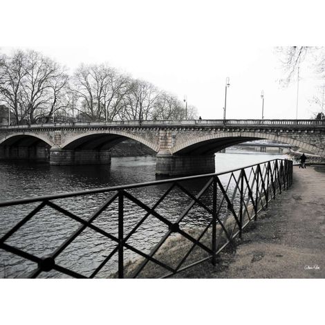 Tableau sur toile pont de la république 45x65 cm - Impression sur Toile Murale Décorative - Image imprimée en HD sur Toile - Toile sur Châssis en Bois FSC - Fabriqué en France