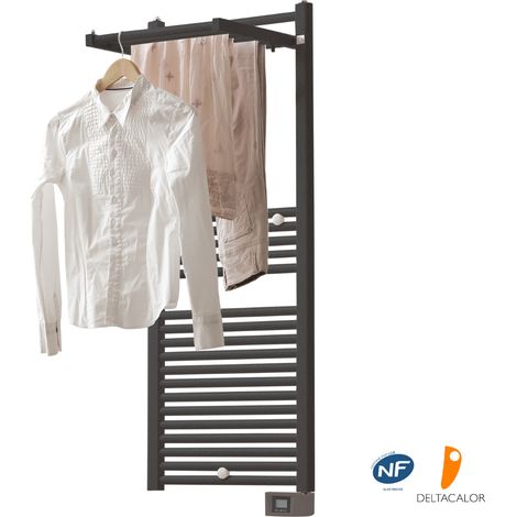 Deltacalor – Sèche-serviettes électrique 500W – H117.4 x l50 cm – Programmation hebdomadaire – Compatible domotique – Protection IP44