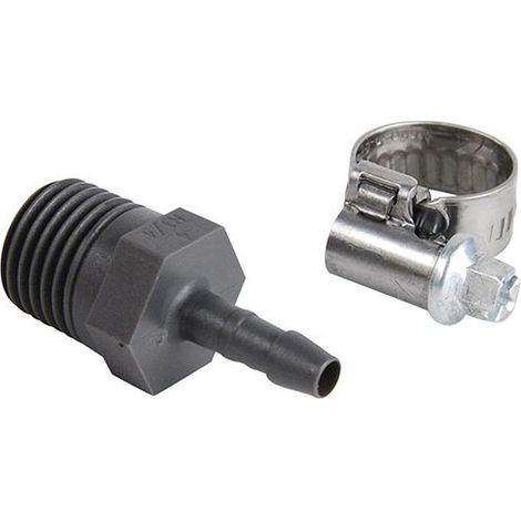 SPIDO - Raccord plastique diamètre 10MM - M 12/17 avec collier