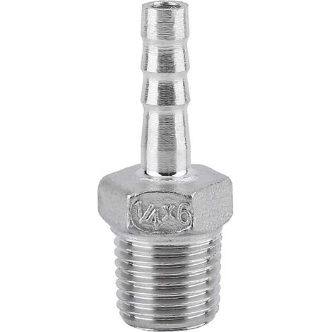Schlauchanschluss aus Stahl mit Außengewinde (1/4" x 6 mm)