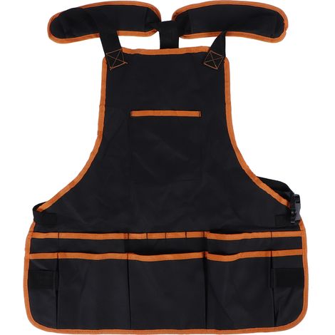 Tablier de travail multifonction Oxford robuste avec poches, imperméable et ajustable pour jardinage bricolage nettoyage couleur orange (1/5)