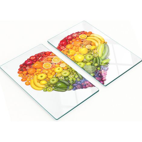 Küchenschneidebretter aus Glas mit Gemüseherz-Motiv, 2 x 30 x 52 cm (1/5)