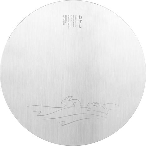 Assiette Ronde Sushi en Acier Inoxydable 304 - Plateau Moderne pour Desserts et Cakes (1/5)