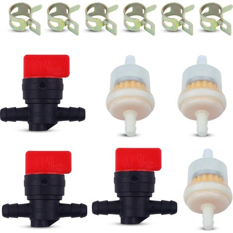 Arrêt de carburant, vannes d'essence et filtre à carburant, kit de carburant, vanne d'arrêt pour 798650, 3 vannes d'arrêt 3 filtres à essence 6 × collier (1/5)