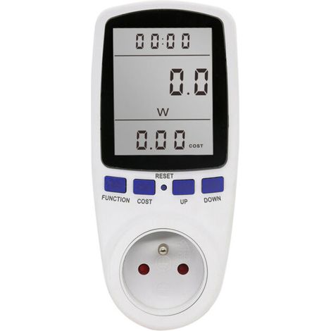 Wattmeter-Steckdose, Wechselstrom-Energiezähler 185 V/264 V, Stromverbrauchsmesser, Stromverbrauchsmonitor mit LCD-Bildschirm