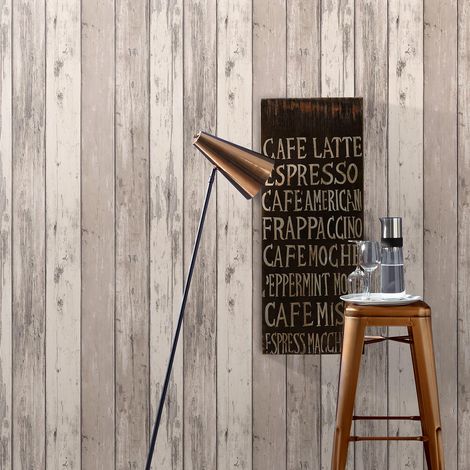 Papier peint imitation bois moderne marron | Tapisserie bois tendance chambre adulte | Papier peint salon aspect planche de bois (1/4)