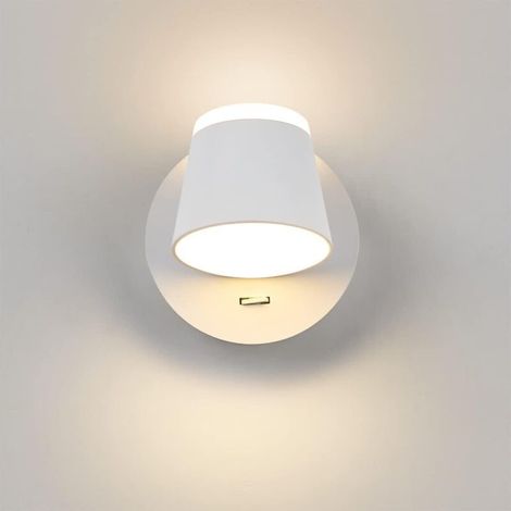 LED-Wandleuchte, Schlafzimmer-Wandlampe, Treppenhaus-Wandleuchte, Nachttischleuchte/LED 8W/Garagen, Flure, Hotels, 360° drehbar, Weiß 3000K - RAPAND