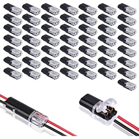 50 pezzi, connettori per cavi, spina piatta isolata, capocorda, occhiello isolato per cavi, capicorda, connettore a crimpare, impermeabile, per cavo 12V 18-22 AWG (1/5)