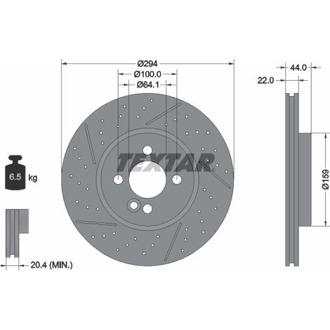 Lot de 2 Disques de frein Textar 92196703 MINI 34116777825 34116777826 6777825