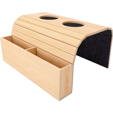 Plateau D Accoudoir de canapé en Bambou, Tablette de canapé en Bois (1/4)