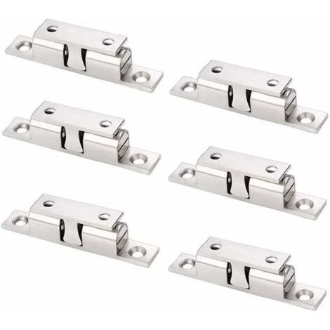 6 Pack Réglables Cuivre Aimants Loqueteaux Magnétiques avec Vis Double Loqueteau à Billes pour Placard Cabinet Meubles Armoire(Argent)