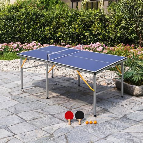 Table de ping-pong coloris bleu en mDF acier 182 x 91 x 76,2 cm (1/5)