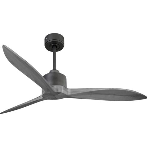 Modulo Latino Slim - Super destratificateur et ventilateur DC 132 cm noir  pales bois gris idéal 26 à 40 m²