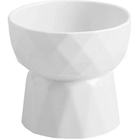 Blanc Céramique Gamelle pour Chat avec Support surélevé, pour Chats et Chiens de Petite Taille-Fei Yu (1/5)