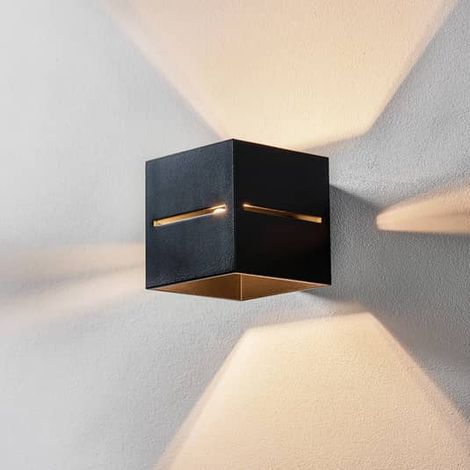 [NEUWERTIG] B-Ware Euluna Wandleuchte Top Up Down Wandlampe Wandlicht Leuchte Licht Alu G9 Schwarz