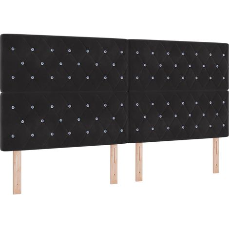 Cabecero Negro 200 cm Terciopelo vidaXL (1/5)
