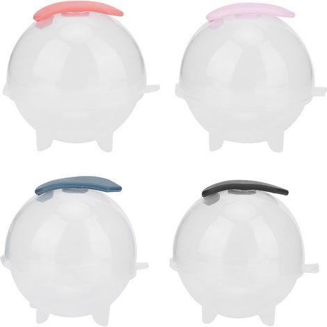 Lot de 4 moules à glace en silicone, moules à glaçons sphériques transparents originaux. (1/5)