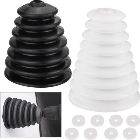 PCS Récupérateur de Poussière en Caoutchouc Couvercle Anti-Poussière pour Outil Électrique avec 8 pcs Anneau caoutchouc Forage Collecteur de Poussière Élastique pour Perceuse, Noir et Blanc (1/4)