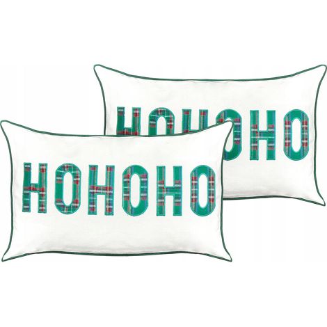 Beliani Joycandy Lot de 2 Coussins Blanc 50 cm (1/3)