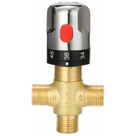 Mitigeur thermostatique de douche,Mitigeur thermostatique réglable de salle de bains mitigeur d'eau en laiton vanne de contrle de température de mélange d'eau chaude/froide - Type 3 (1/5)
