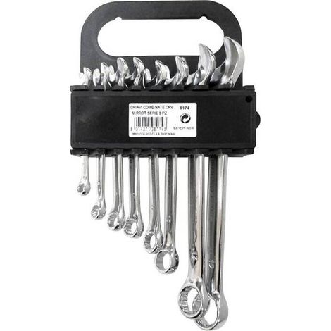 SERIE 8 CHIAVI COMBINATE MIRROR 8/19 MM CR VAN
