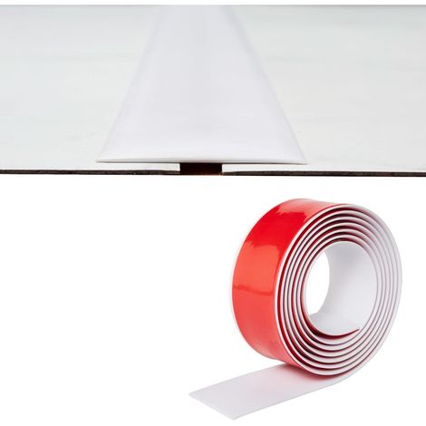 PVC-Übergangsprofil – 1 Stück – Weißes, flexibles Vinyl – 2 mm selbstklebende Bodenfuge – Für Küche und Wohnzimmer – 5 cm x 2 m (1/5)