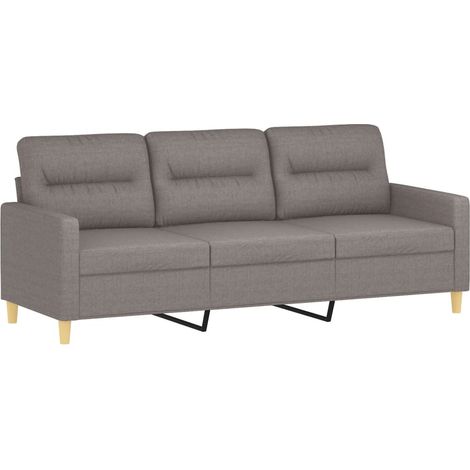 Canapé à 3 places,Sofa pour Salon,Banquette Taupe 180 cm Tissu CFW819831 (1/5)
